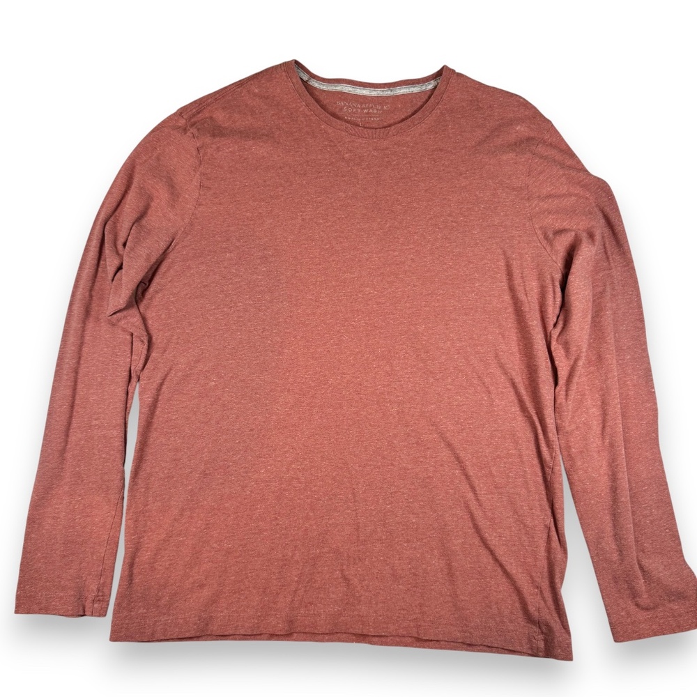 BANANA REPUBLIC Coral Soft Wash Long Sleeve Crewneck Tee – Size L